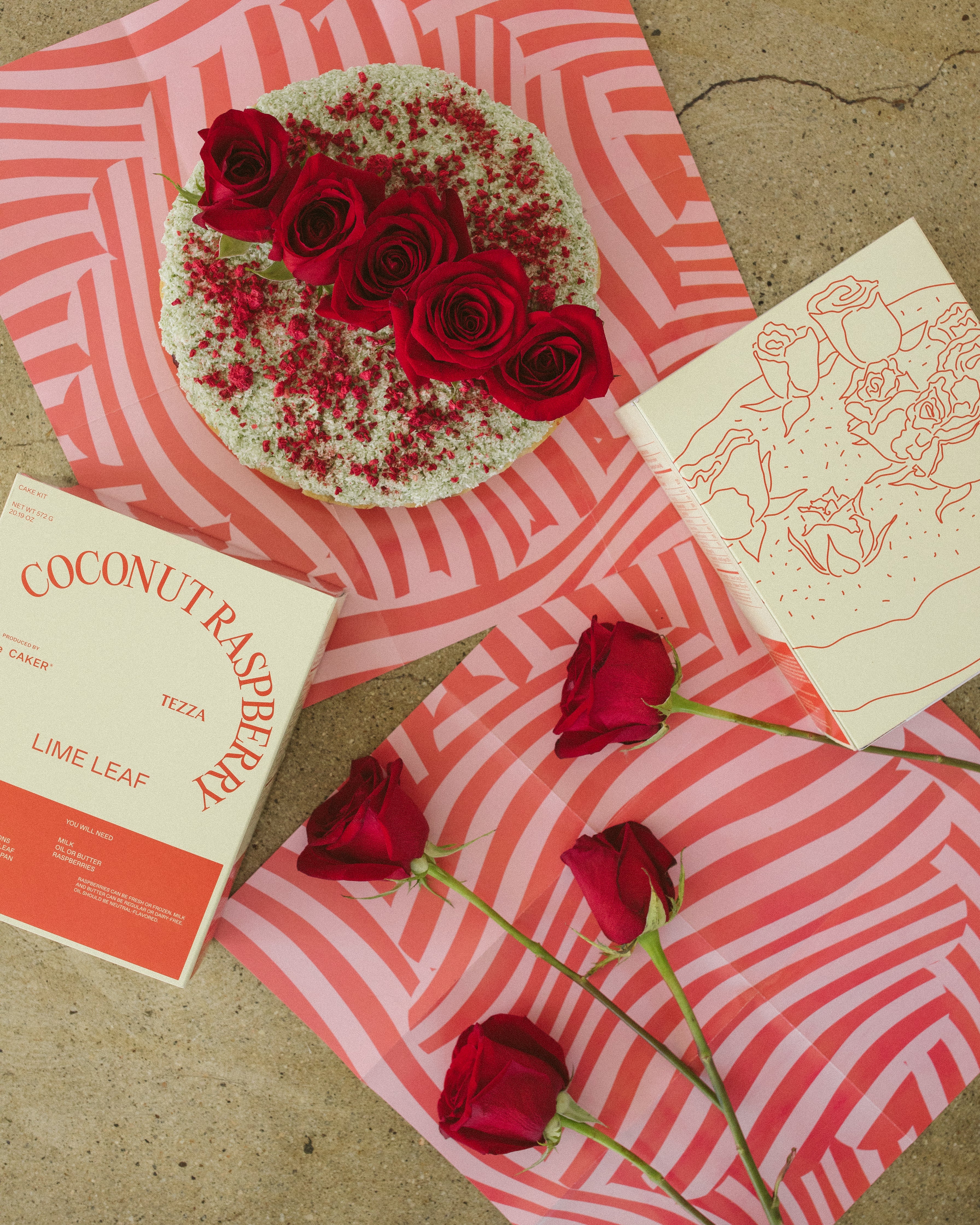 Tezza x The Caker - Coconut Raspberry Lime Leaf Cake Kit